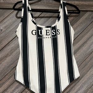GUESS black and white striped bodysuit